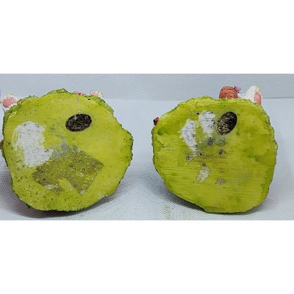 2 Easter Bunny Multicolored Porcelain Rabbit Home Decor Shelf Sitter - Picture 4 of 16